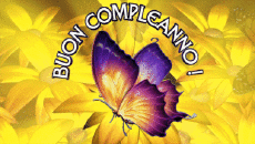 Nachrichten Italienisch Buon Compleanno Farfalle Animierter Hintergrund 001 