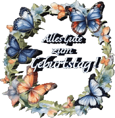 Messages German Alles Gute zum Geburtstag Schmetterlinge Transparent Background 007 