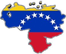 Flags America Venezuela Map 