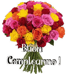 Nachrichten Italienisch Buon Compleanno Floreale Transparenter Hintergrund 016 