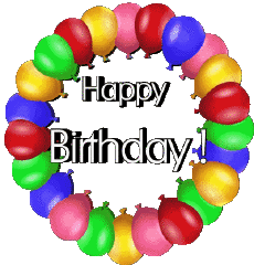 Messagi Inglese Happy Birthday Balloons - Confetti 008 
