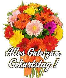 Messages German Alles Gute zum Geburtstag Blumen Transparent Background 003 