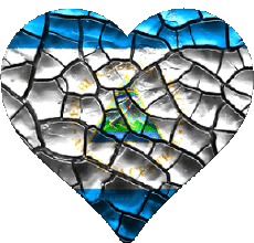 Drapeaux Amériques Nicaragua Coeur 