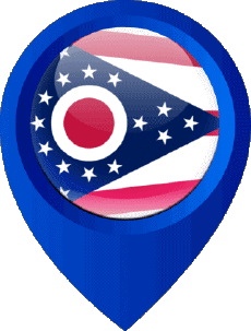 Flags America U.S.A - States Ohio Location Pin 
