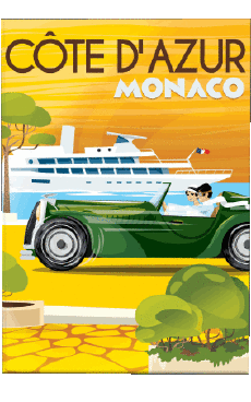 Humour - Fun Art Affiches Rétro - Lieux Monte Carlo 