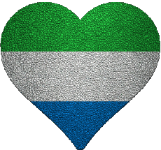 Banderas África Sierra Leone Corazón 