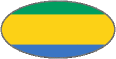 Fahnen Afrika Gabun Oval 01 