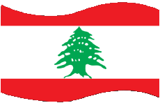 Banderas Asia Líbano Rectángulo 