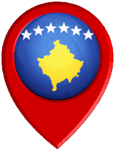 Flags Europe Kosovo Location Pin 