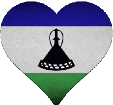 Bandiere Africa Lesotho Cuore 