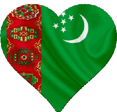 Fahnen Asien Turkmenistan Herz 