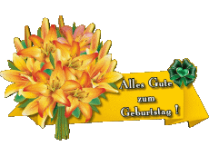 Messages Allemand Alles Gute zum Geburtstag Blumen Fond Transparent 008 