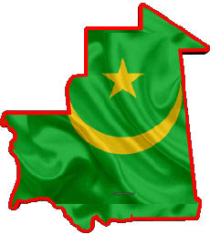 Flags Africa Mauritania Map 