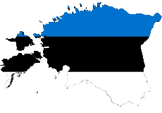 Fahnen Europa Estland Karte 