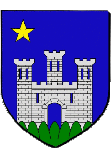 Blasón-Banderas Francia Departamentos - Ciudades 46 GOURDON 