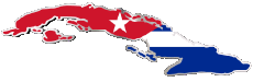 Drapeaux Amériques Cuba Carte 