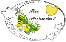 Messages French Bon Anniversaire Floral Transparent Background 010 
