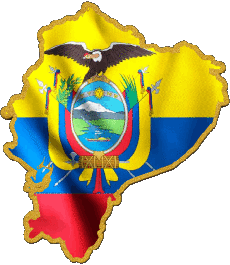 Bandiere America Ecuador Carta Geografica 