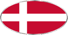 Drapeaux Europe Danemark Ovale 