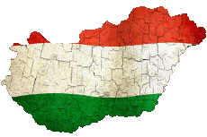 Fahnen Europa Ungarn Karte 