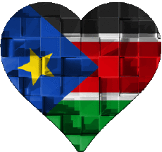 Flags Africa South Sudan Heart 