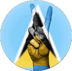 Drapeaux Amériques Sainte Lucie Rond 