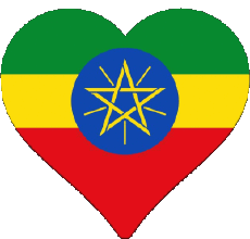 Fahnen Afrika Äthiopien Herz 