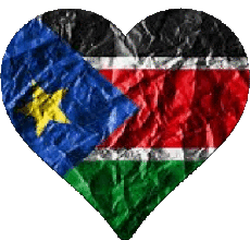 Bandiere Africa Sudan del sud Cuore 