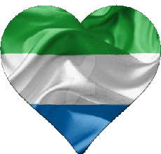 Fahnen Afrika Sierra Leone Herz 