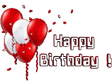 Mensajes Inglés Happy Birthday Balloons - Confetti 003 