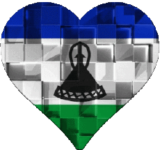 Bandiere Africa Lesotho Cuore 