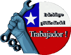 Messagi Spagnolo 1 de Mayo Feliz día del Trabajador - Chile 