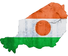 Fahnen Afrika Niger Karte 