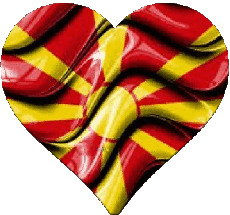 Drapeaux Europe Macédoine Coeur 