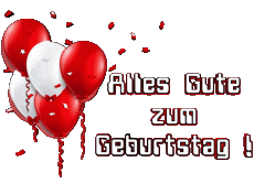 Mensajes Alemán Alles Gute zum Geburtstag Luftballons - Konfetti 003 