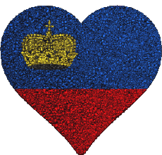 Flags Europe Liechtenstein Heart 