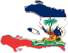 Fahnen Amerika Haiti Karte 