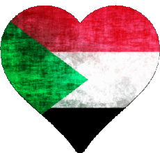 Fahnen Afrika Sudan Herz 