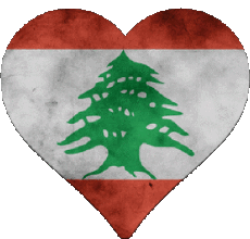 Flags Asia Lebanon Heart 