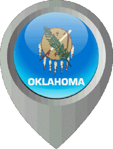 Drapeaux Amériques U.S.A - Etats Oklahoma Epingle de Localisation 