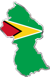 Fahnen Amerika Guyana Karte 