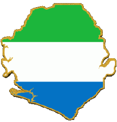 Fahnen Afrika Sierra Leone Karte 