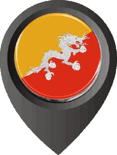 Fahnen Asien Bhutan Standort-Pin 