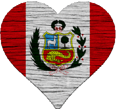 Drapeaux Amériques Pérou Coeur 