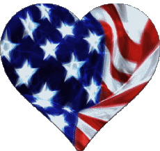 Fahnen Amerika U.S.A - National Herz 