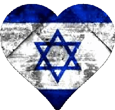 Banderas Asia Israel Corazón 