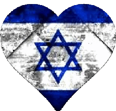 Drapeaux Asie Israël Coeur 