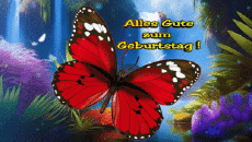 Messagi Tedesco Alles Gute zum Geburtstag Schmetterlinge Sfondo animato 003 
