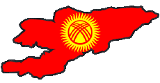 Flags Asia Kyrgyzstan Map 