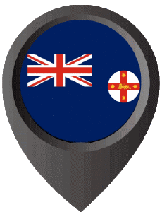 Flags Oceania Australia New South Wales Location Pin 